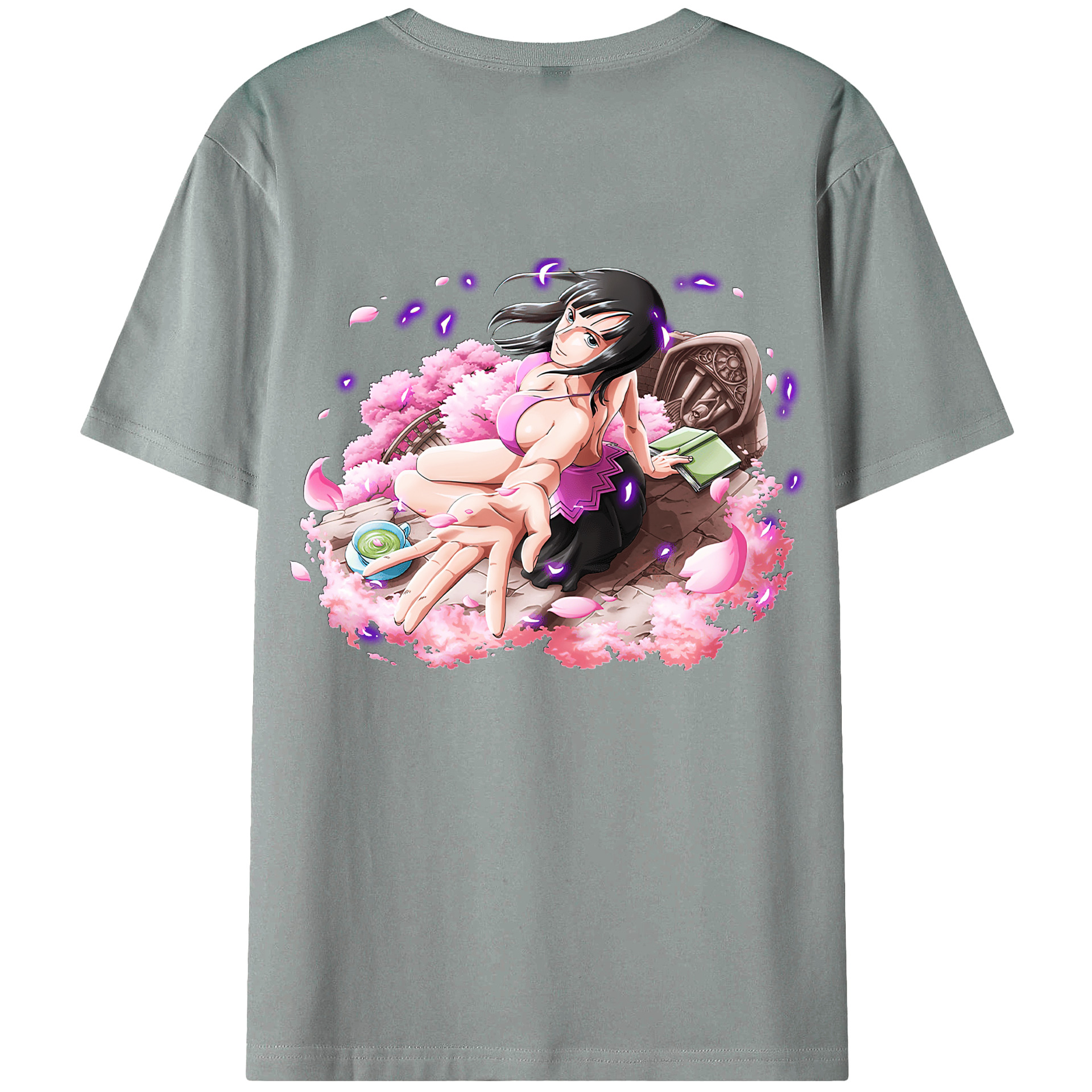 ワンピース ニコ・ロビン ONE PIECE Nico Robin 綿100％ メンズ半袖Tシャツ（バックプリント） 通気性